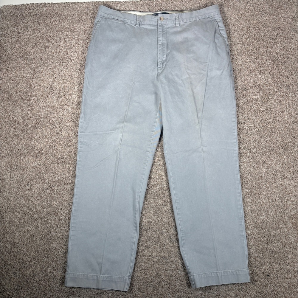 Polo Ralph Lauren Mens Grey Classic Chino Straight Leg Cotton Pants 38x30